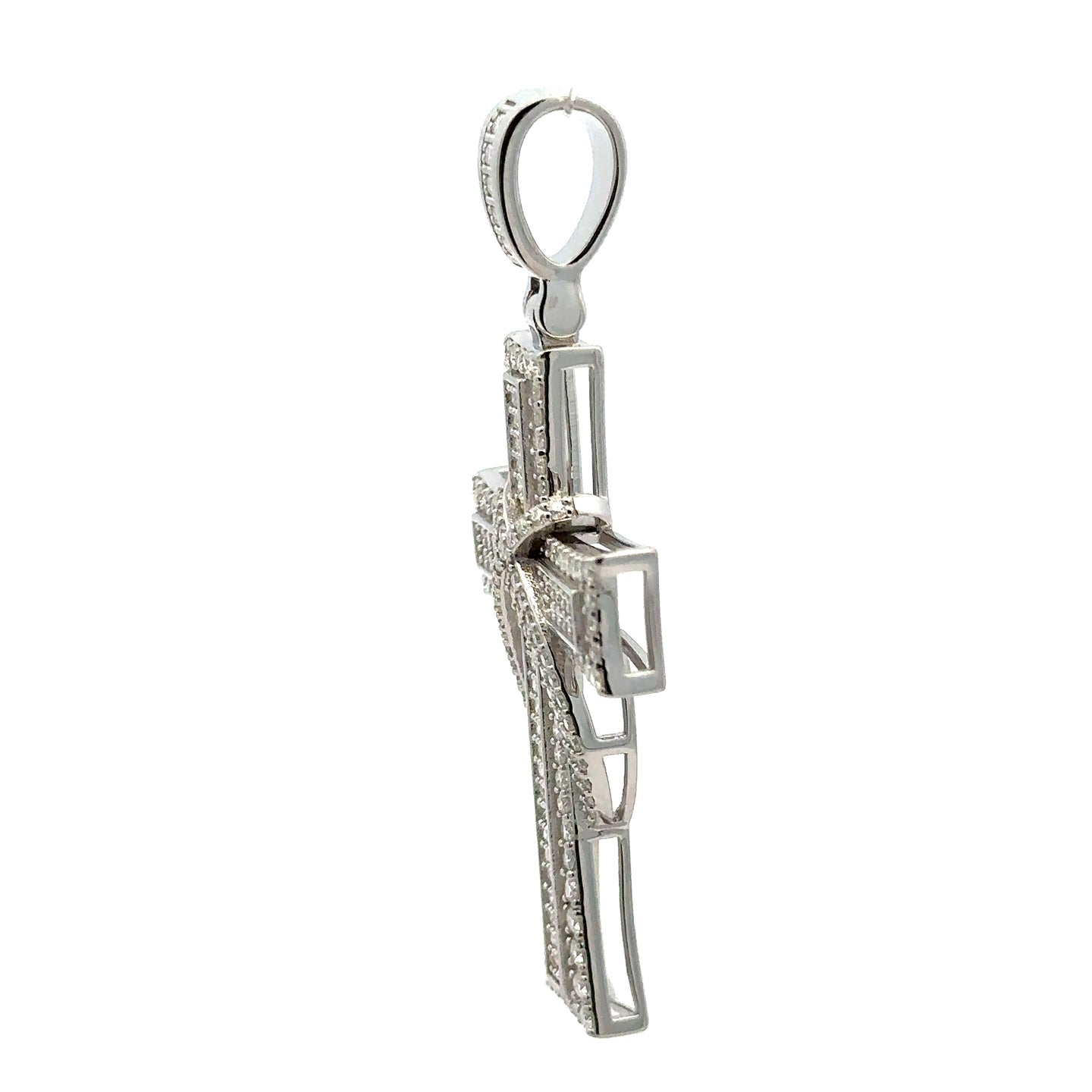 MORWEANA 925 CZ MOISSANITE RHODIUM ICED OUT PENDANT I 997061