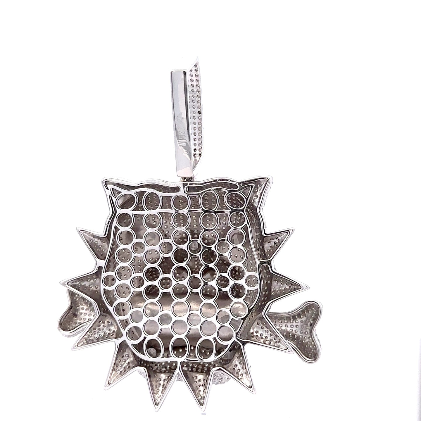 CANINE 24.27 CTW 925 CZ MOISSANITE RHODIUM ICED OUT PENDANT I 997201