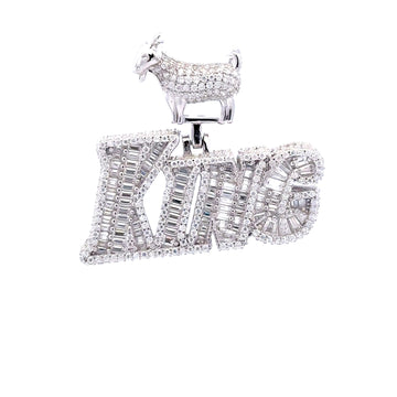 KING 4.53 CTW 925 CZ MOISSANITE RHODIUM ICED OUT PENDANT I 997311