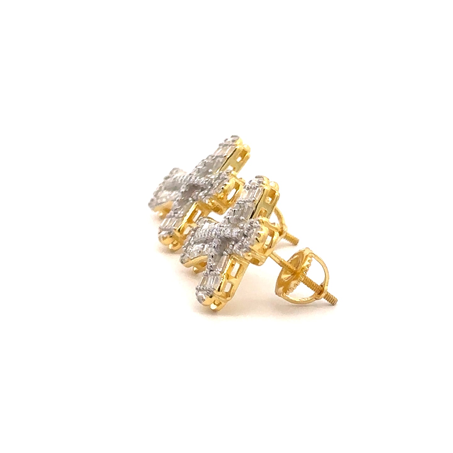 VIORA 1.54 CTW 925 GOLD MOISSANITE ICED OUT EARRING | 997402