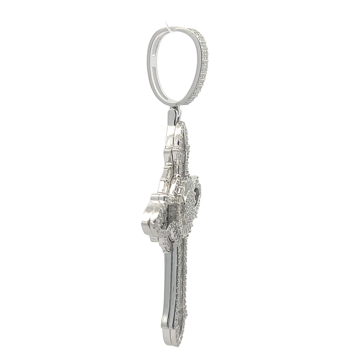 Pietistic PIETISTIC 9.39 CTW 925 CZ MOISSANITE RHODIUM ICED OUT PENDANT I 997481 ...