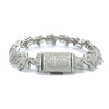 MARIEL 6.46 CTW 14MM CZ RHODIUM MOISSANTE ICED OUT BRACELET | 997511