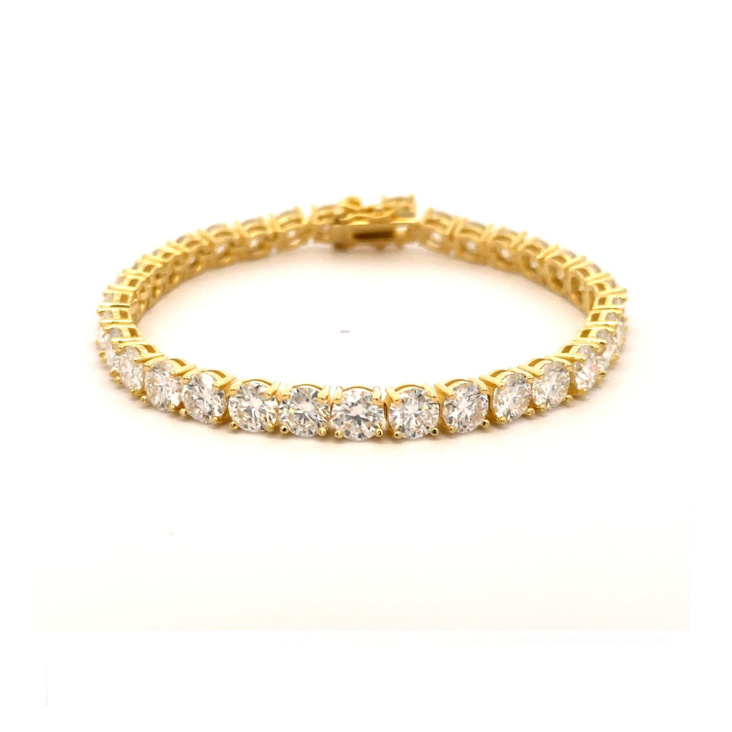 TIRA 26.4 CTW  6 MM 8" CZ GOLD MOISSANTE ICED OUT BRACELET |  997592