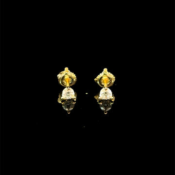998252 | 925 Moissanite 0.25CTW Gold 3-Prong Earrings