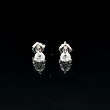 998261 | 925 Moissanite 0.50CTW Rhodium 3-Prong Earrings