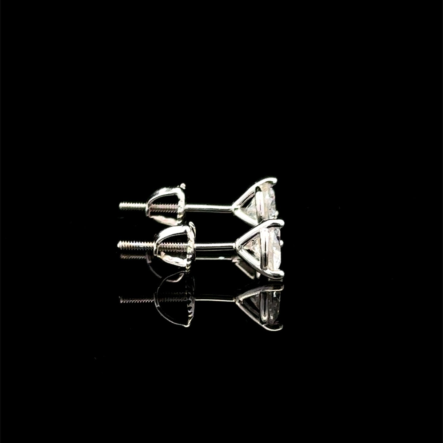 998271 | 925 Moissanite 1CTW Rhodium 3-Prong Earrings