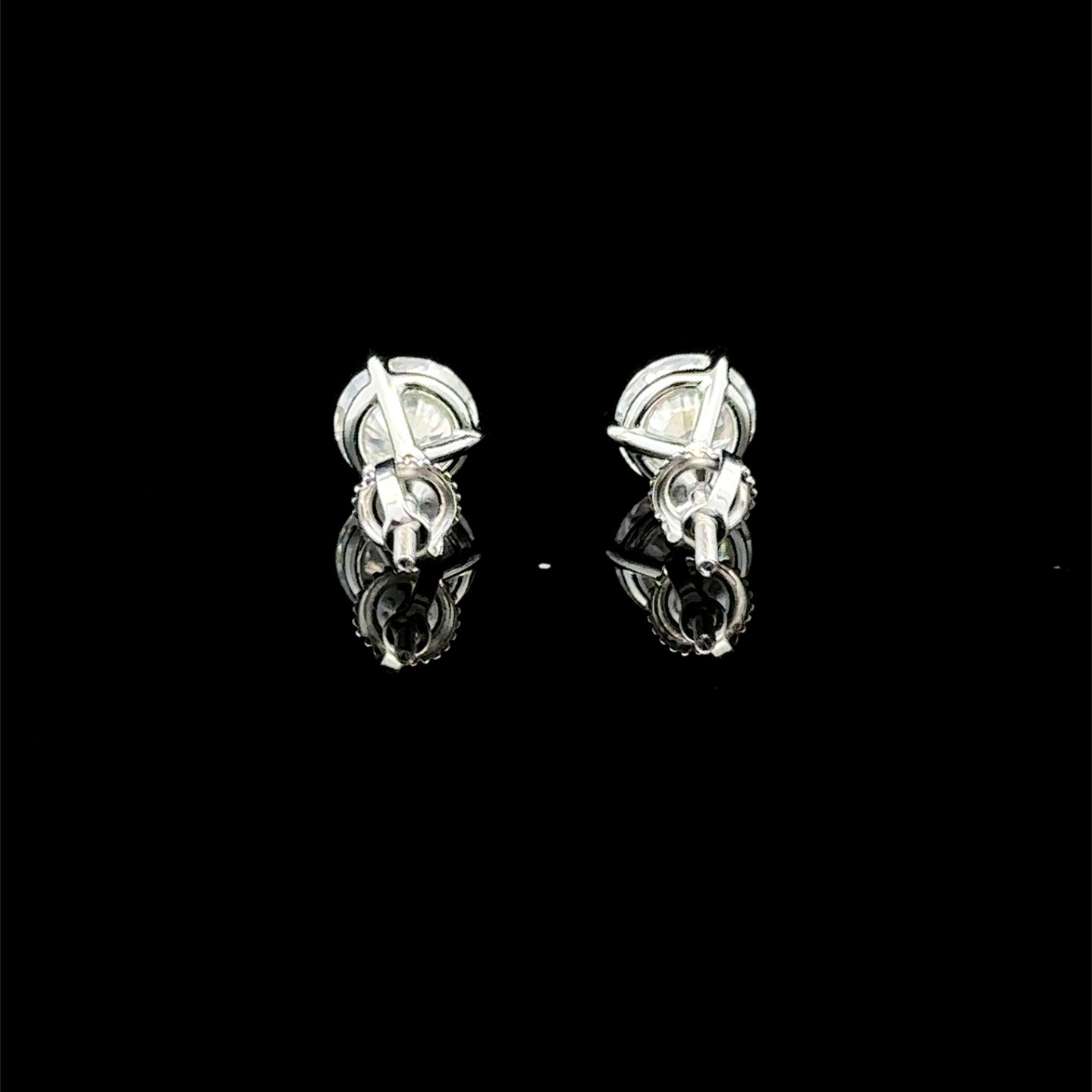 998281 | 925 Moissanite 2CTW Rhodium 3-Prong Earrings