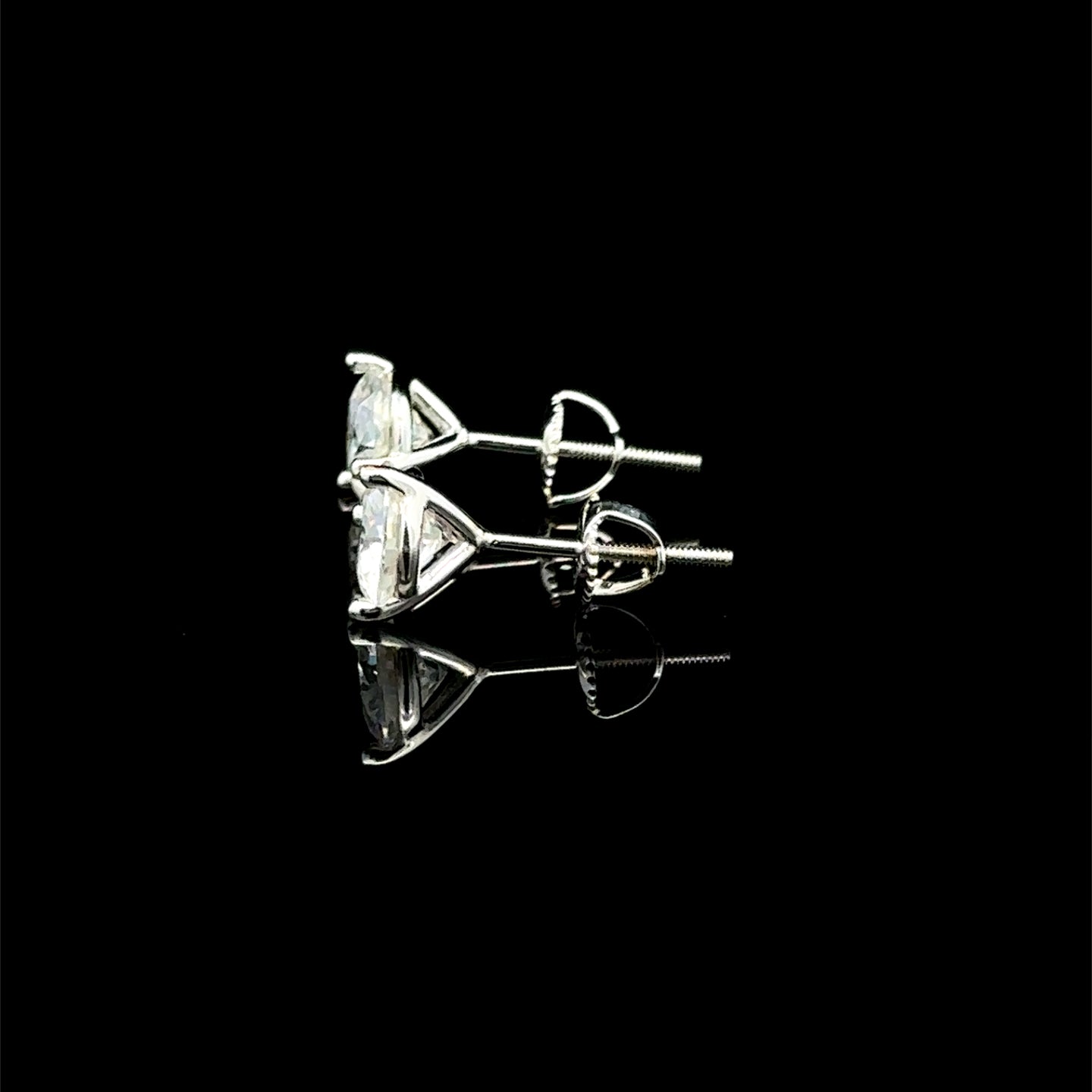 998281 | 925 Moissanite 2CTW Rhodium 3-Prong Earrings