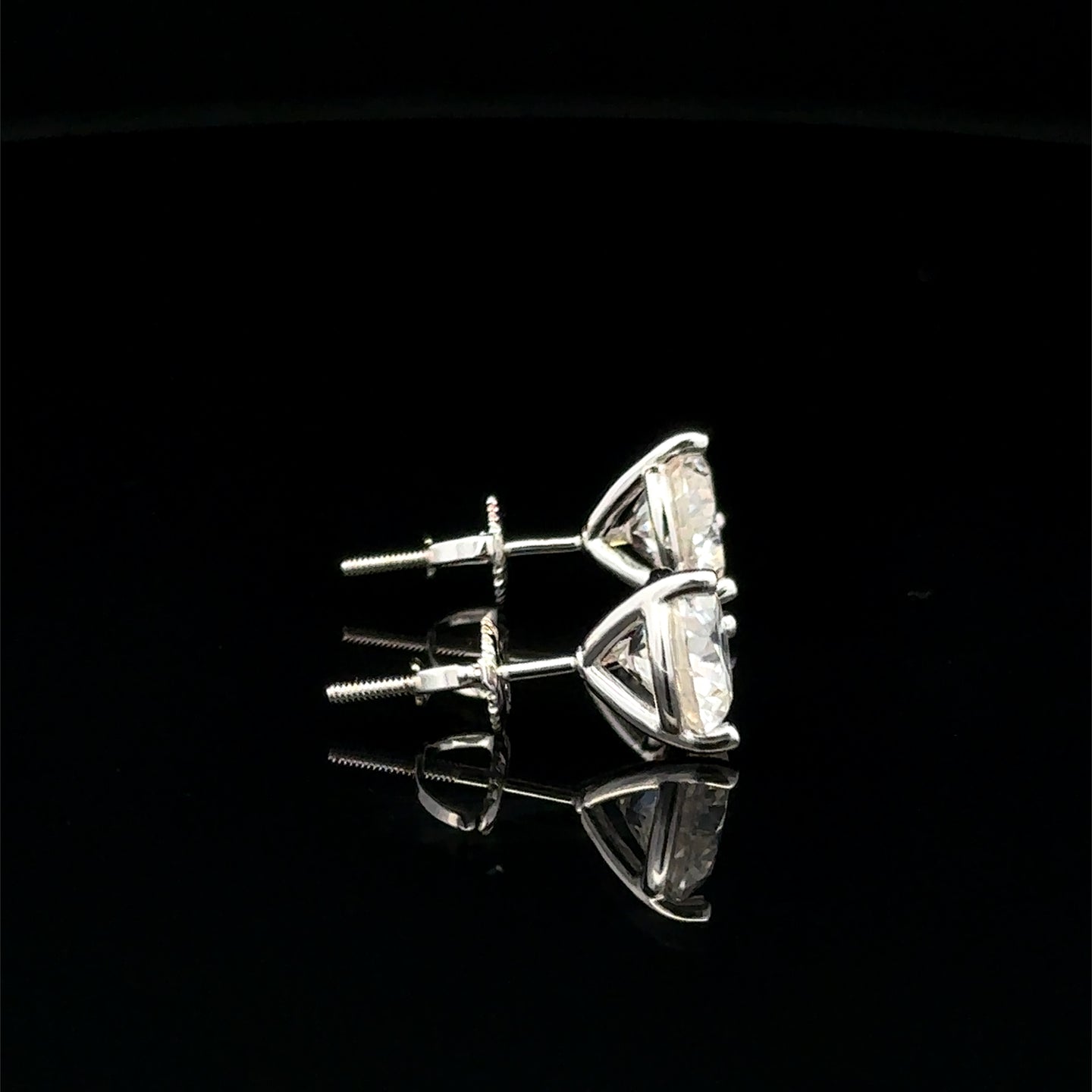 998291 | 925 Moissanite 3CTW Rhodium 3-Prong Earring