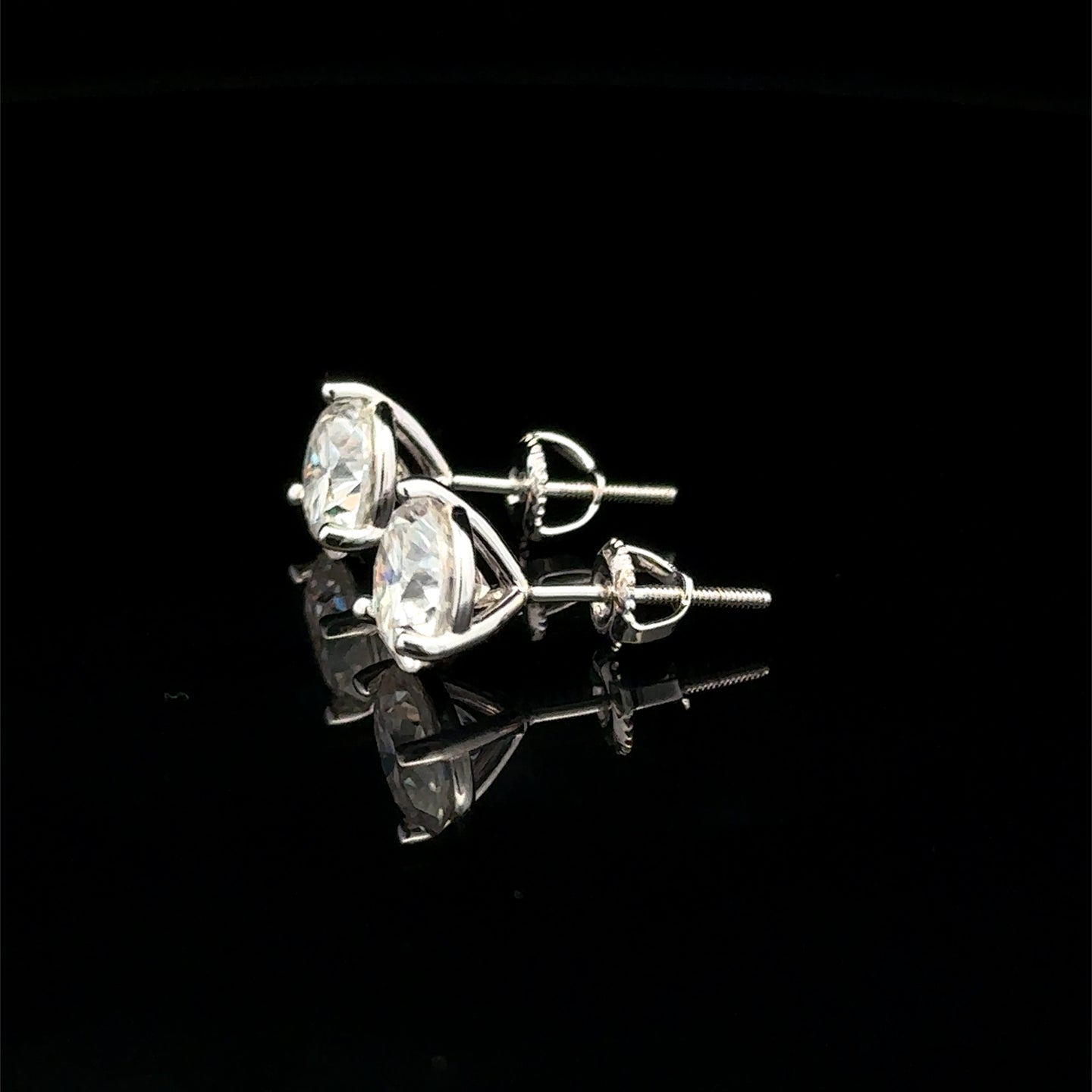 998291 | 925 Moissanite 3CTW Rhodium 3-Prong Earring