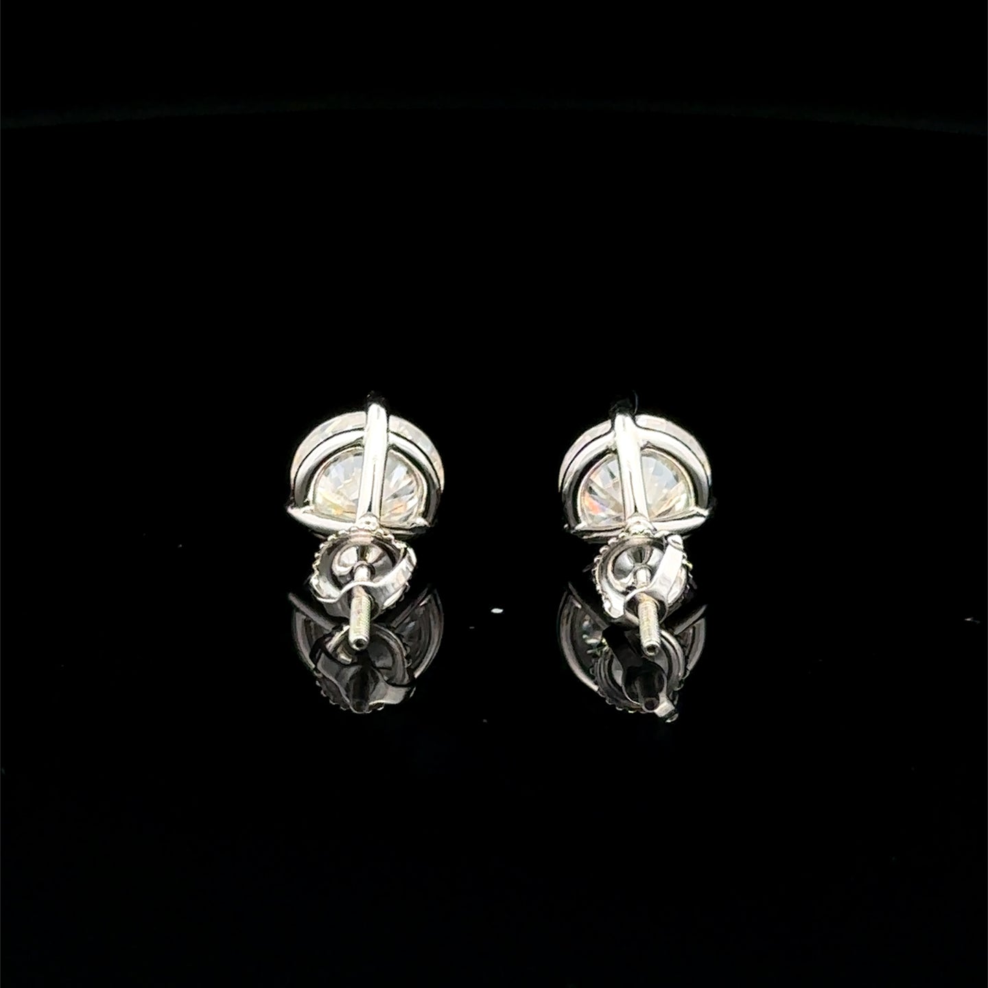 998291 | 925 Moissanite 3CTW Rhodium 3-Prong Earring