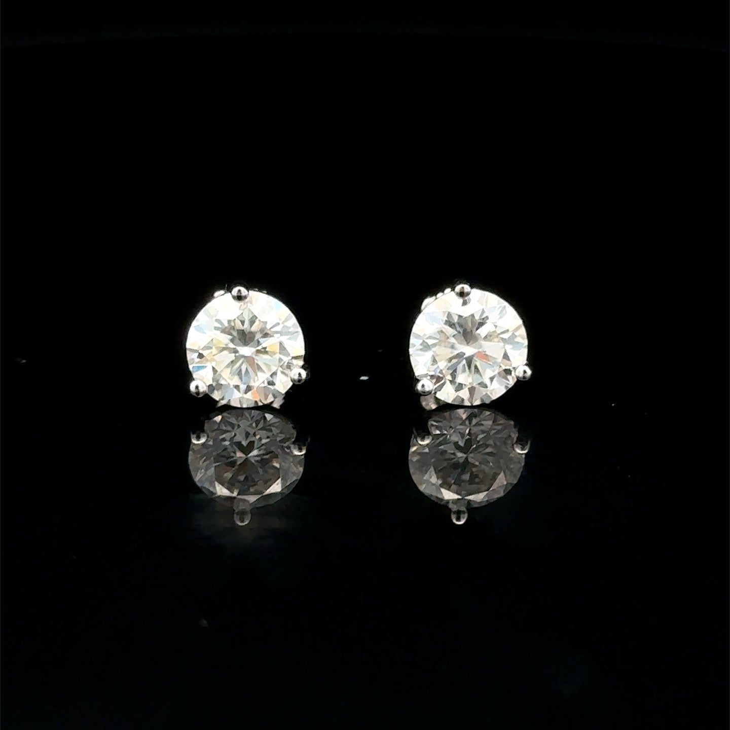 998291 | 925 Moissanite 3CTW Rhodium 3-Prong Earring