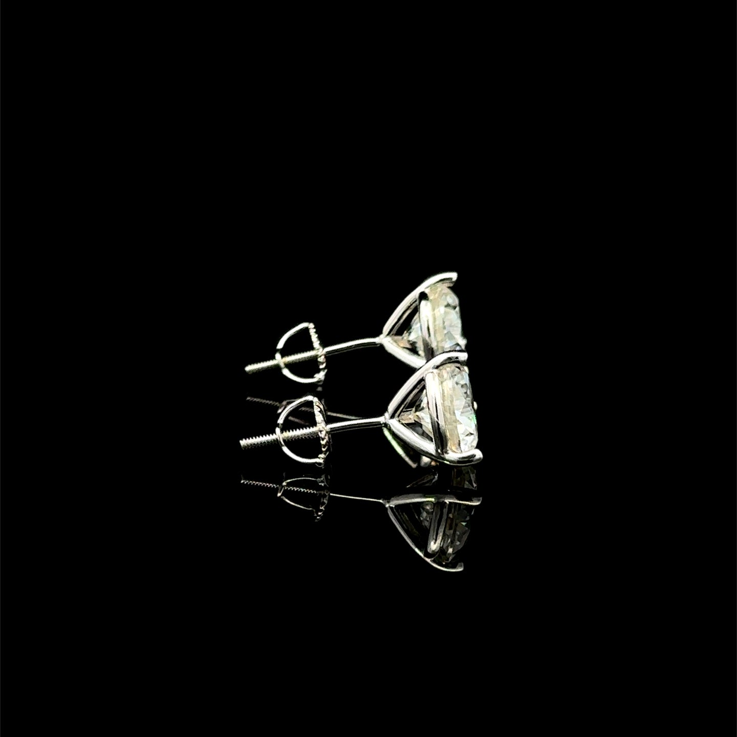 998301 | 925 Moissanite 4CTW Rhodium 3-Prong Earrings