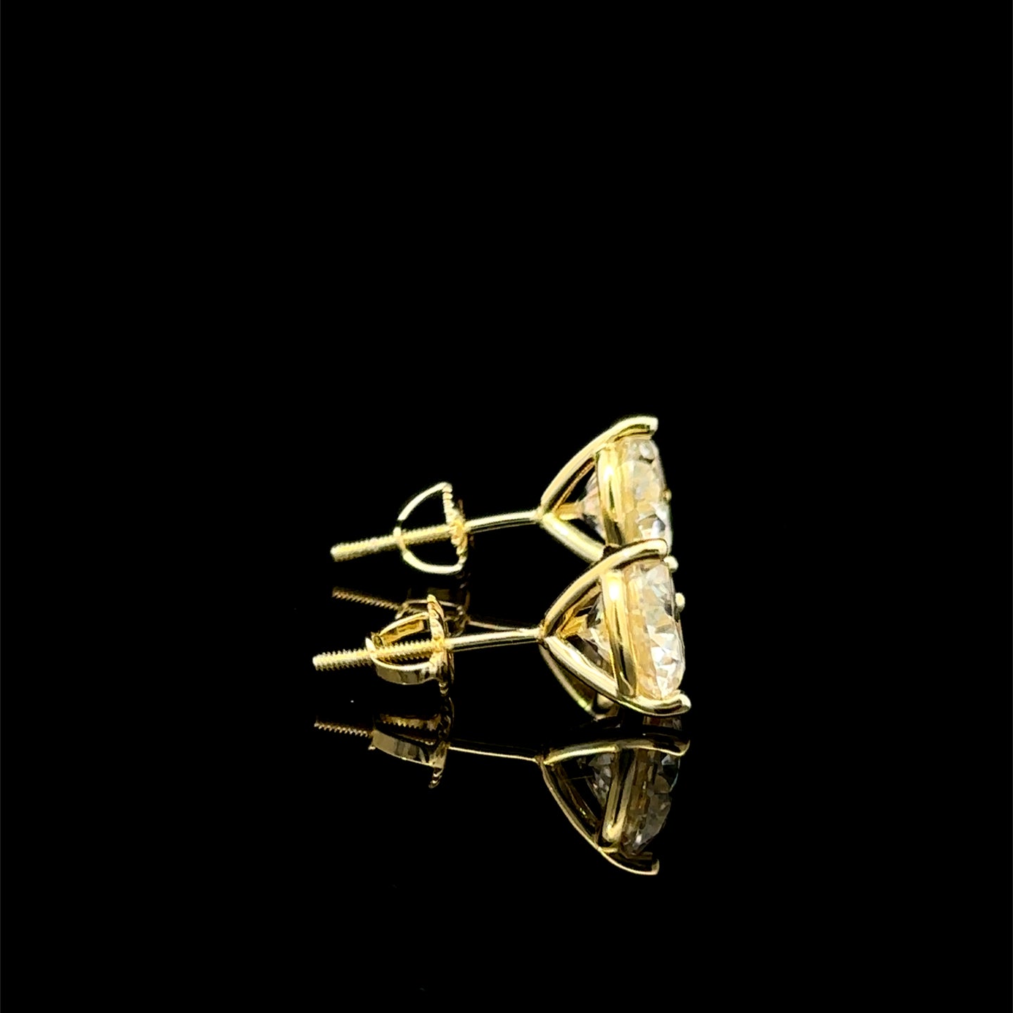 998302 | 925 Moissanite 4CTW Gold 3-Prong Earrings