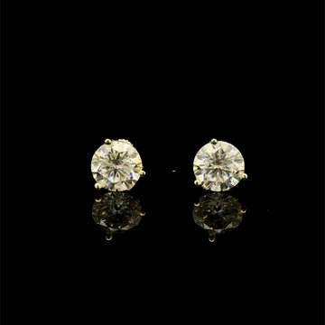998302 | 925 Moissanite 4CTW Gold 3-Prong Earrings