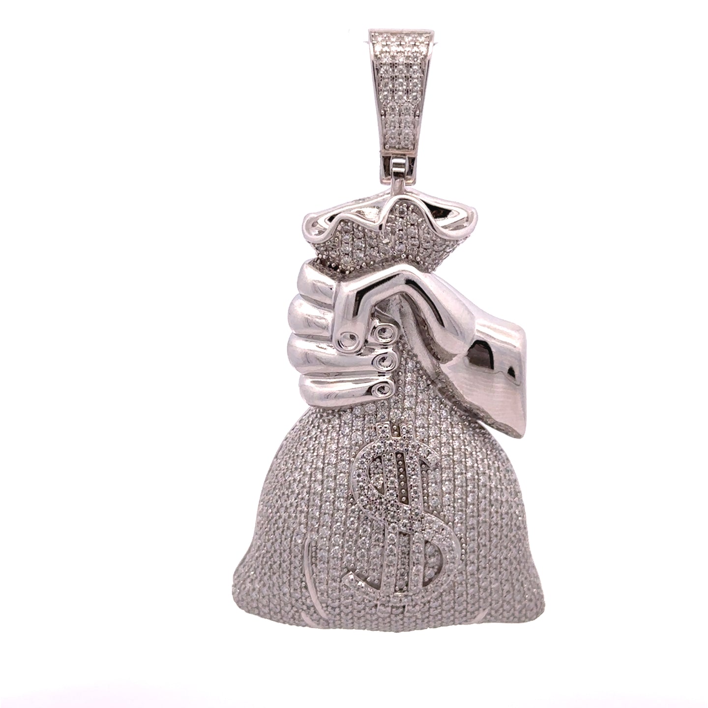 999391 | 925 Silver Moissanite Rhodium Pendant