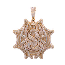 999402 | 925 Silver Moissanite Gold Spider Web Pendant