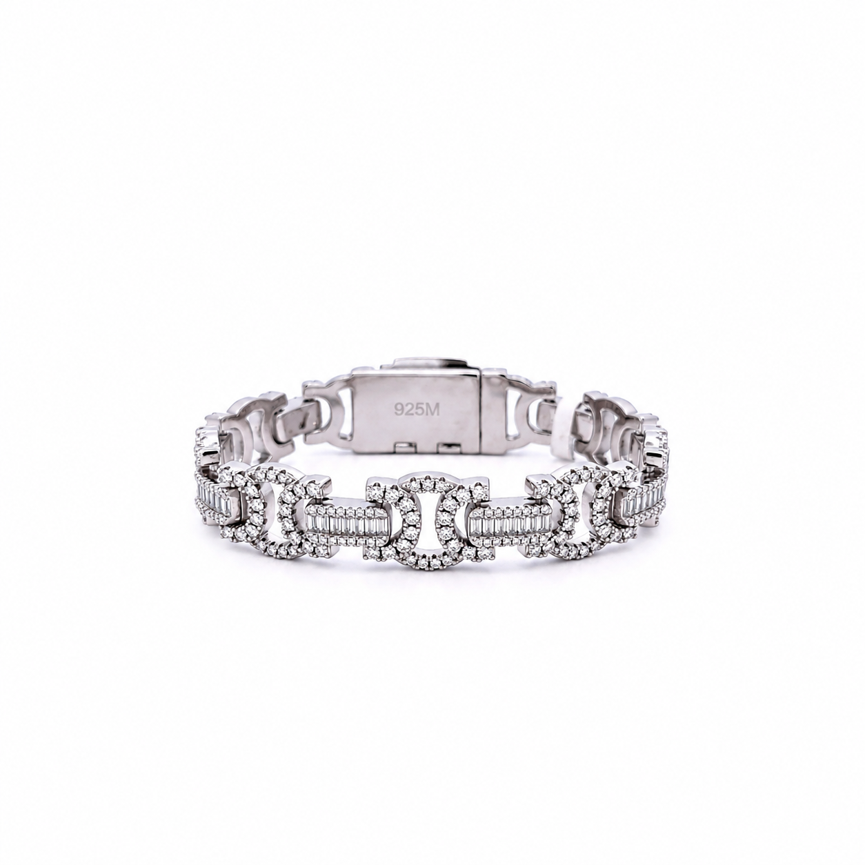 998551 | 10mm 8" 925 Moissanite Rhodium Bracelet