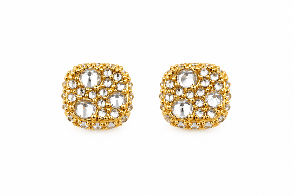 9100292 | 0.83 CTW Brass Moissanite Gold Earring