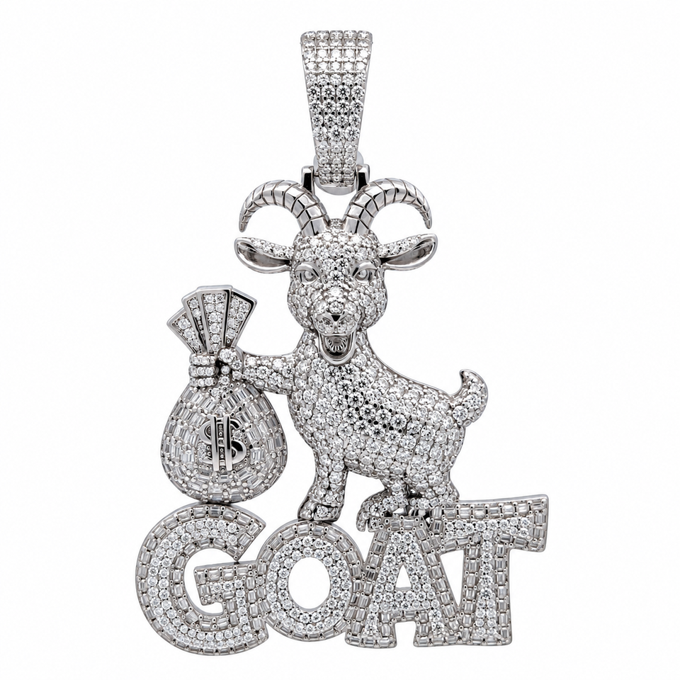 9912231 | 10.56 CTW 925 Silver Moissanite Rhodium Pendant