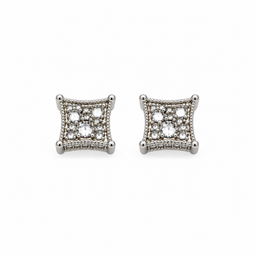 9100301 | 0.59 CTW Brass Moissanite Rhodium Earring