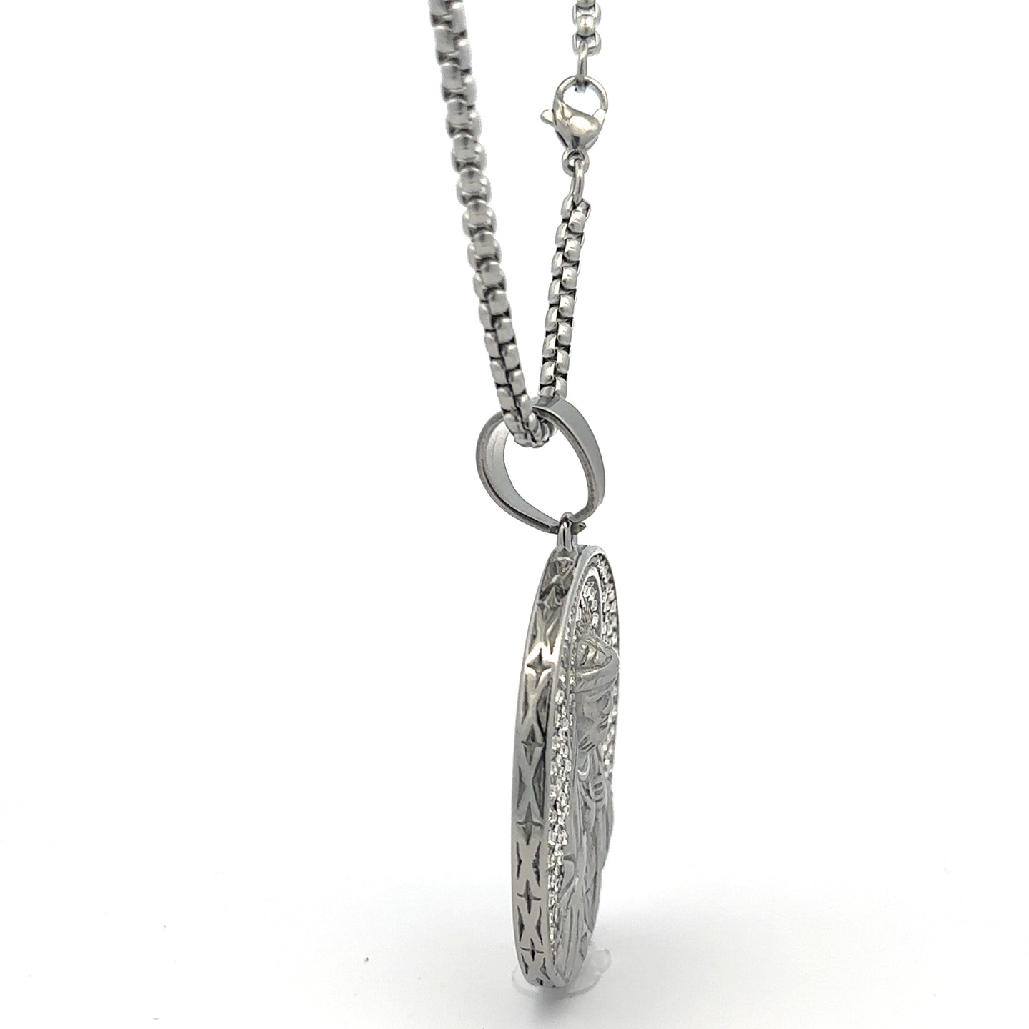 EVADNE STEEL RHODIUM NECKLACE I D94302