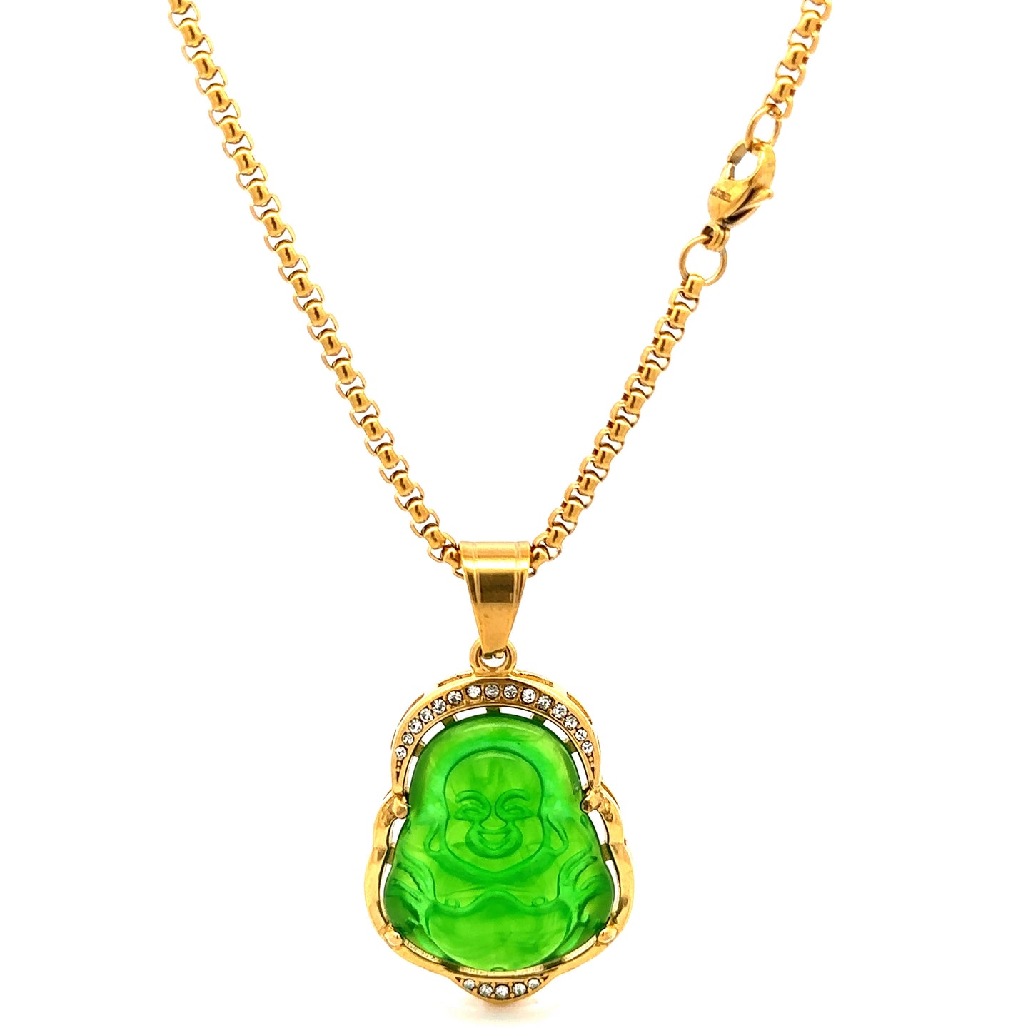 SERAPHIEL STEEL GREEN GOLD NECKLACE I D94336