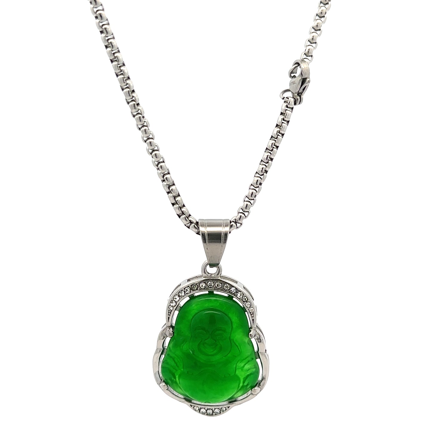 SERAPHIEL STEEL GREEN RHODIUM NECKLACE I D94336