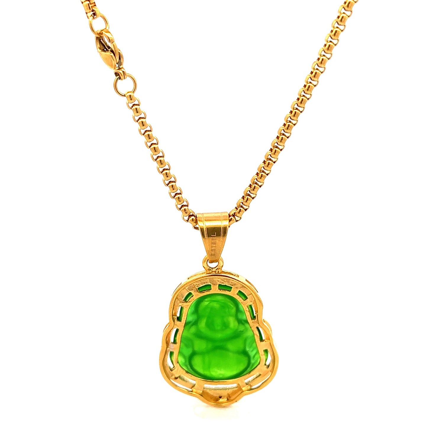 SERAPHIEL STEEL GREEN GOLD NECKLACE I D94336