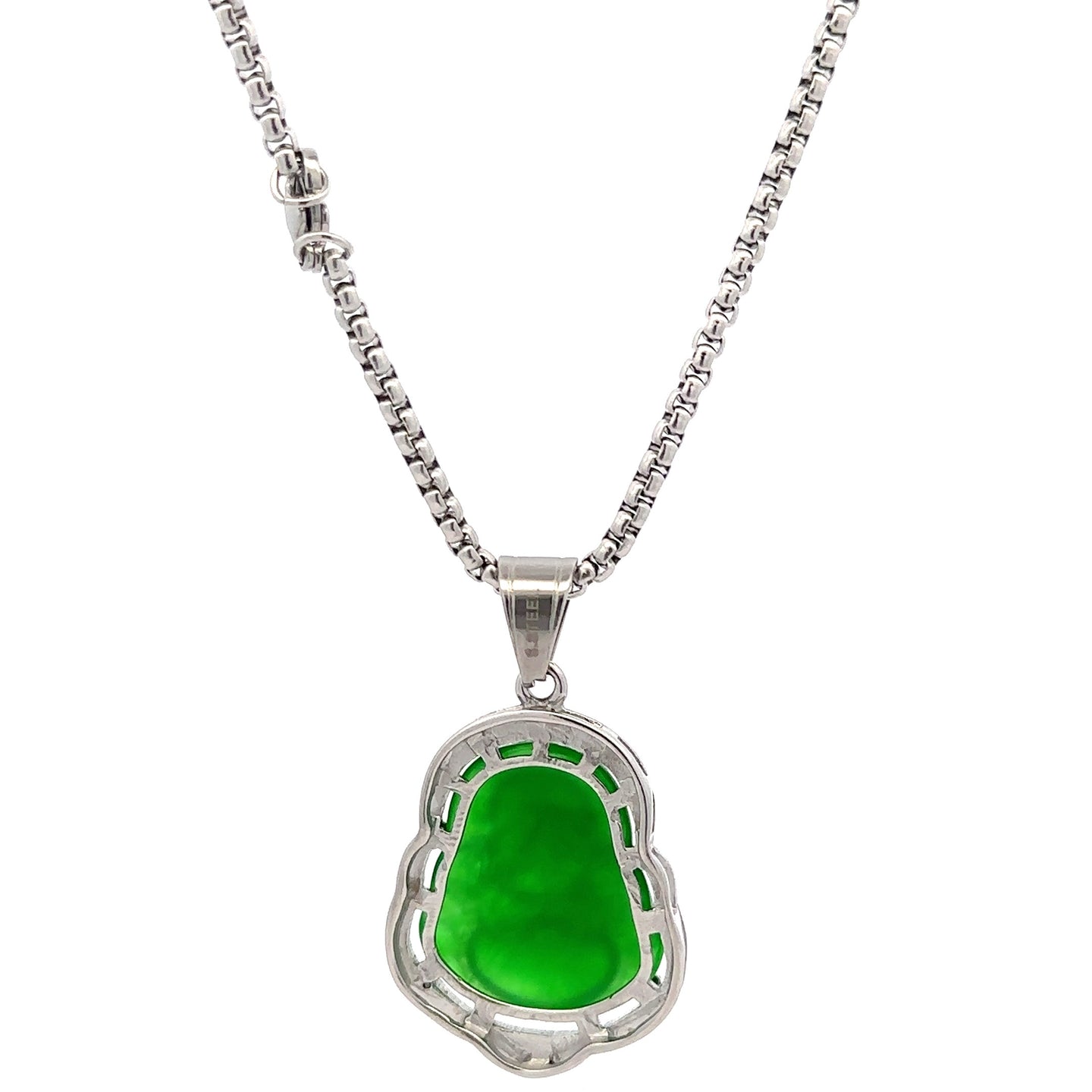 SERAPHIEL STEEL GREEN RHODIUM NECKLACE I D94336