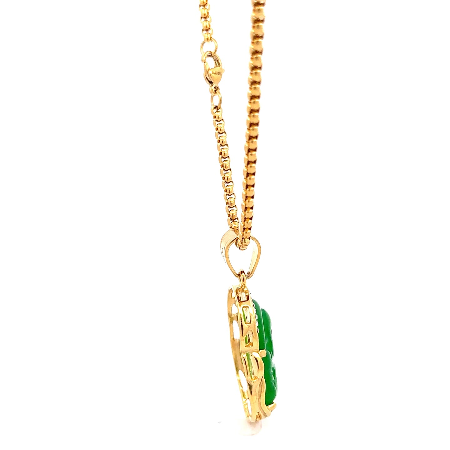 SERAPHIEL STEEL GREEN GOLD NECKLACE I D94336