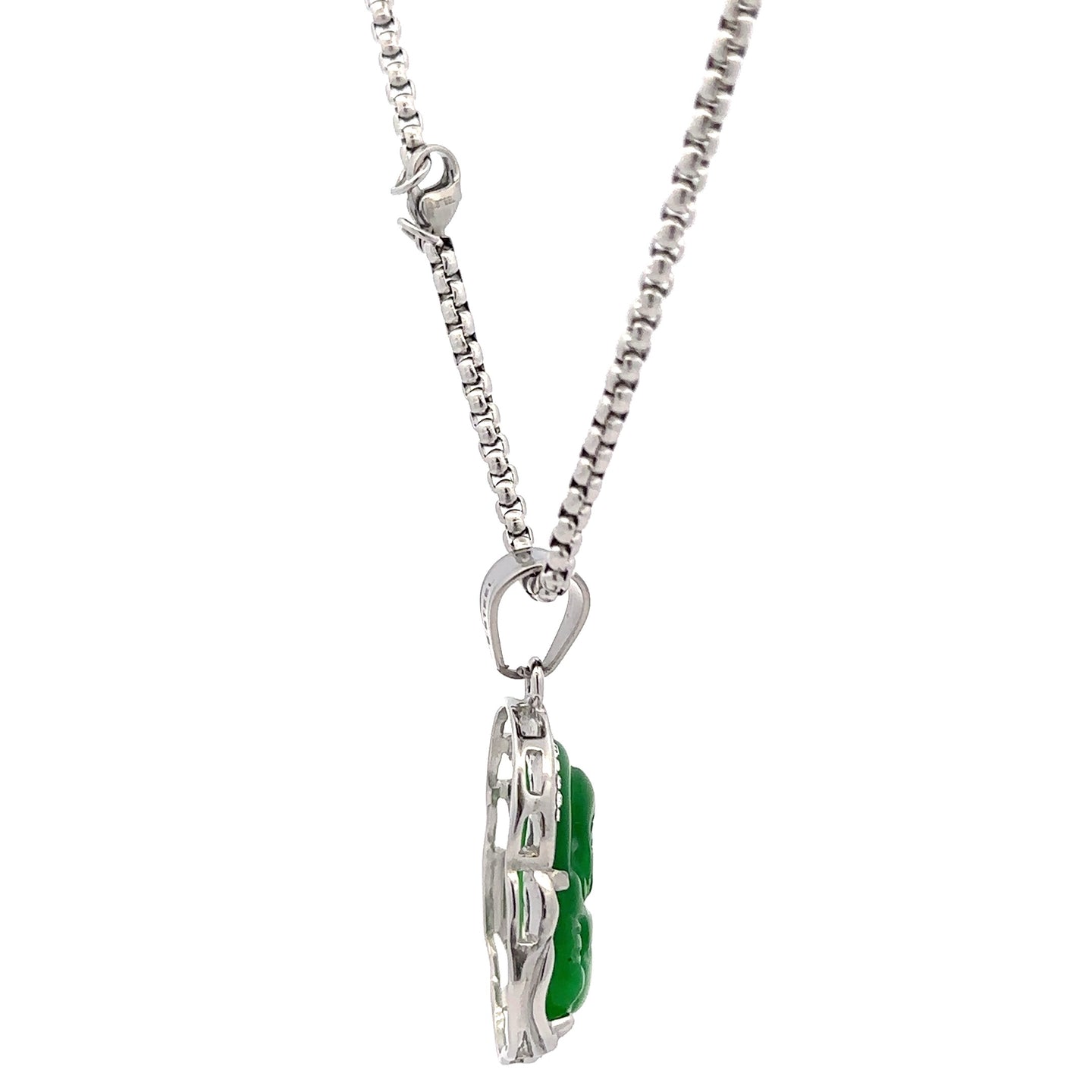 SERAPHIEL STEEL GREEN RHODIUM NECKLACE I D94336