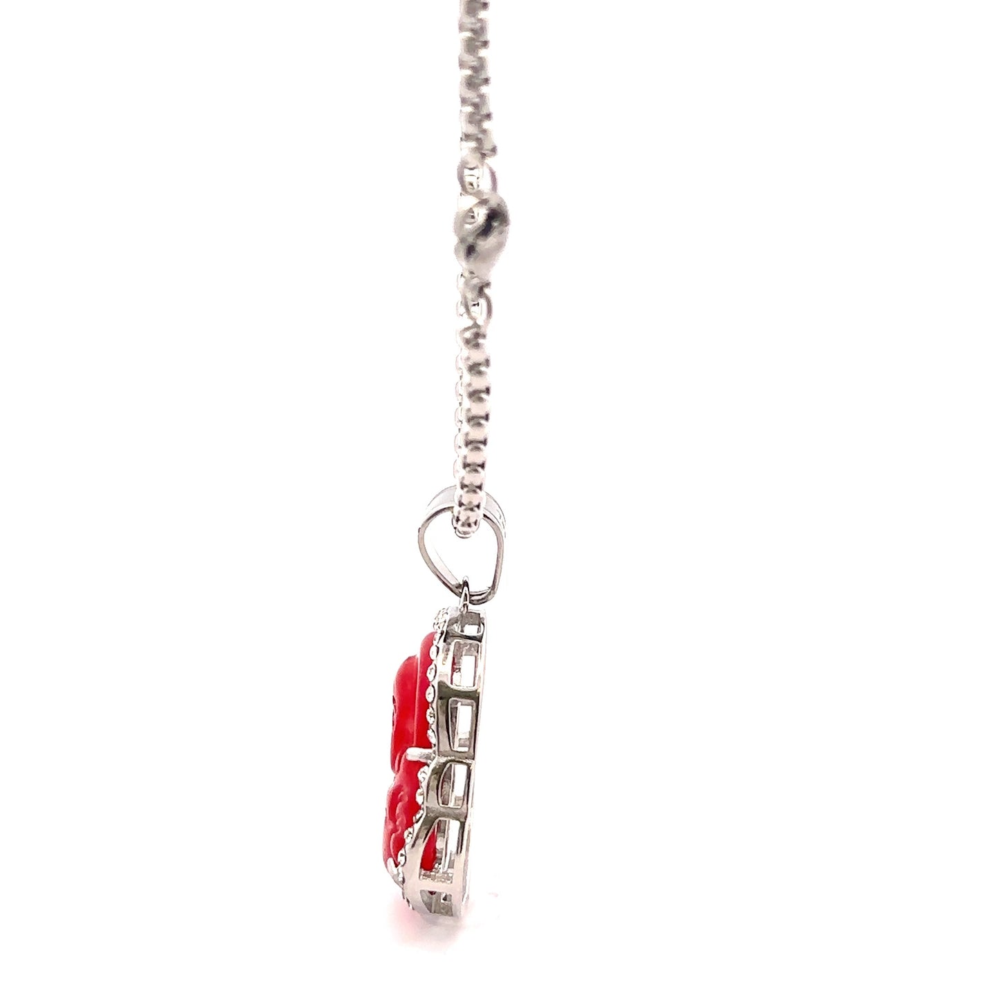 SERAPHIEL STEEL RED RHODIUM NECKLACE I D94392