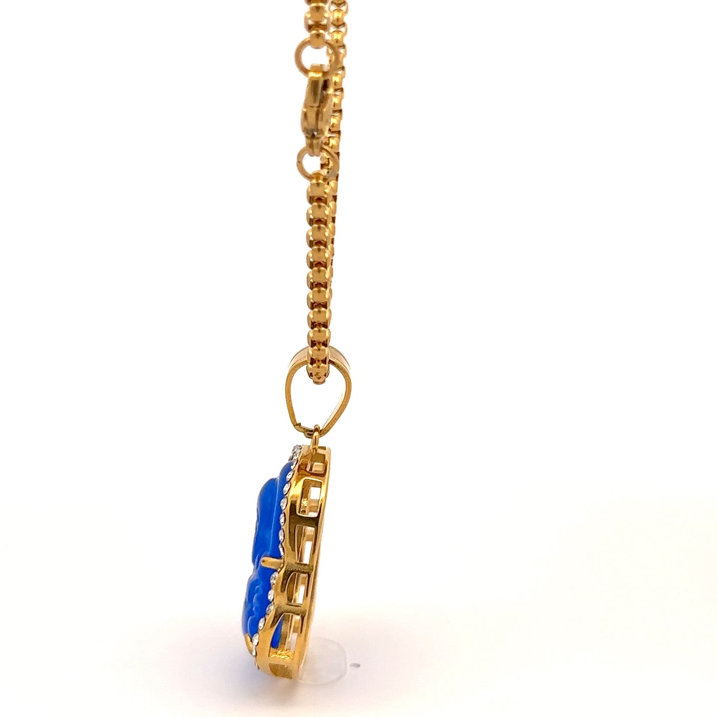 SERAPHIEL STEEL BLUE GOLD NECKLACE I D94391