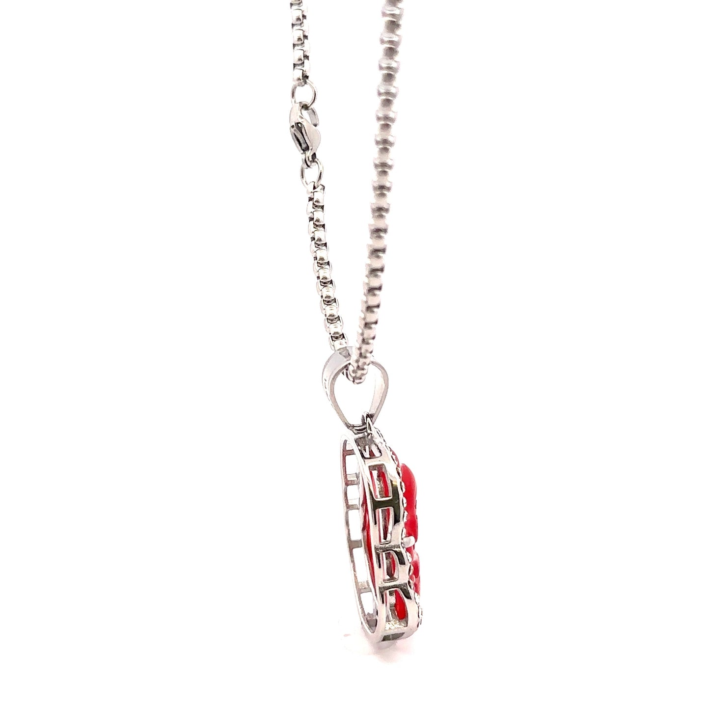 SERAPHIEL STEEL RED RHODIUM NECKLACE I D94392