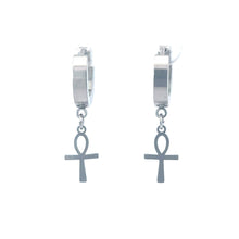 ERYNDOR RHODIUM STEEL ICED OUT EARRINGS I D9531