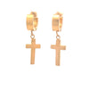 FAELITH GOLD STEEL ICED OUT EARRINGS I D97012