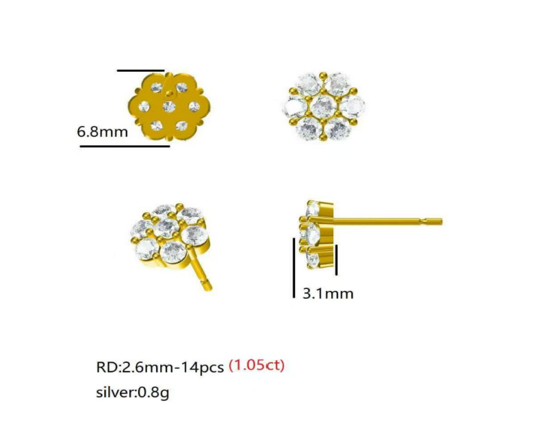 980351 | 2ctw VS/D 925 LGD Diamond Rhodium Earrings