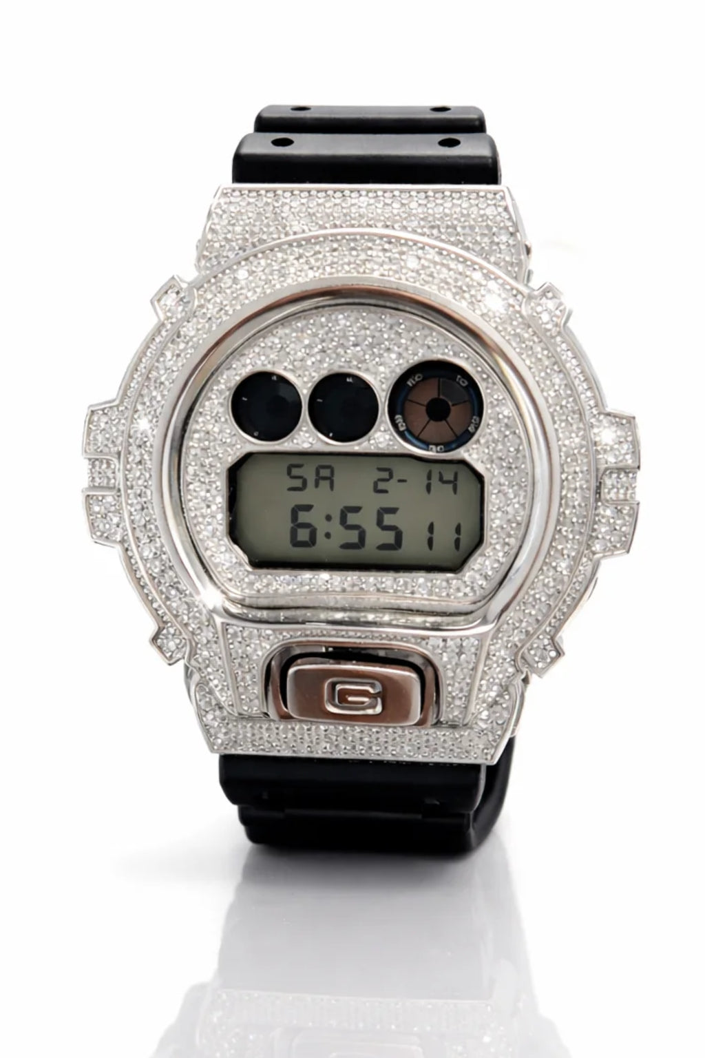 590121 | 925 Moissanite G-Shock Rhodium Watch