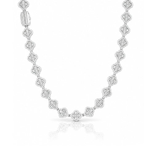 998751 | 925 Silver Moissanite Chain 10mm Rhodium