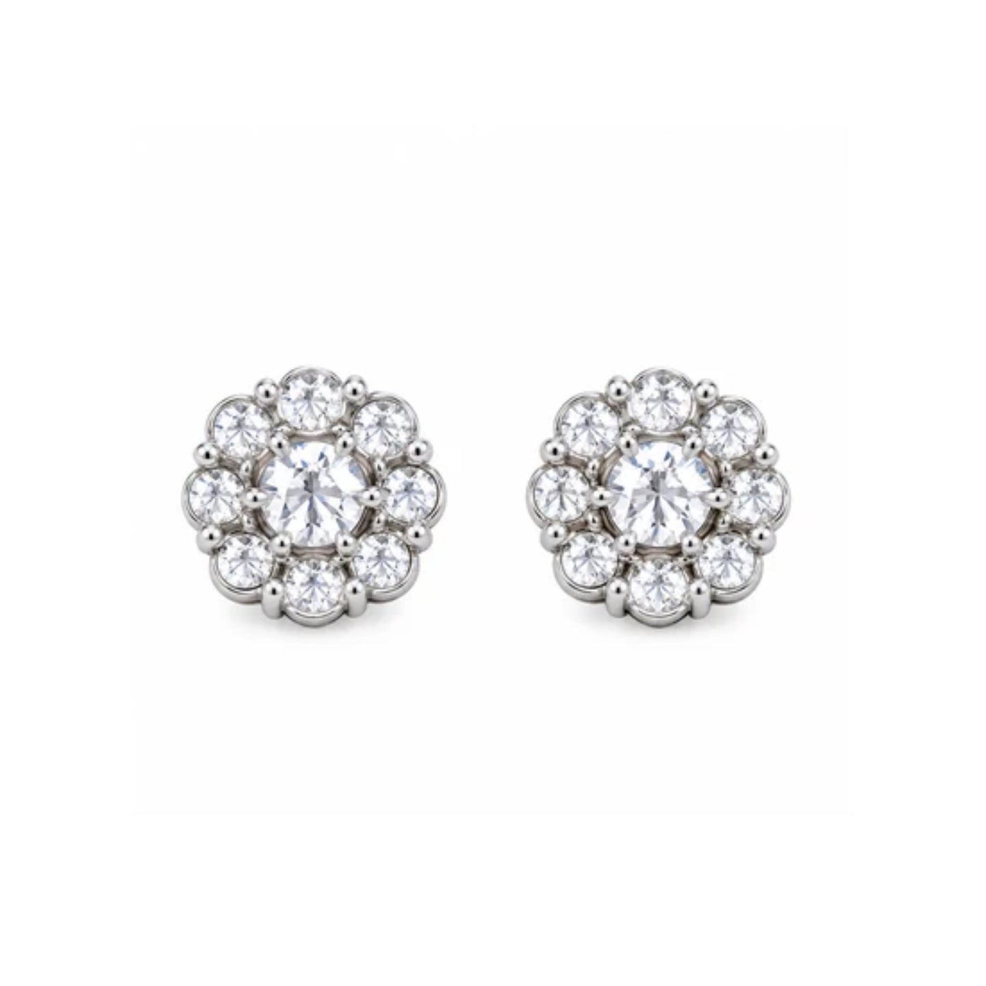 9100411 | 2.83 CTW Brass Moissanite Rhodium Earring