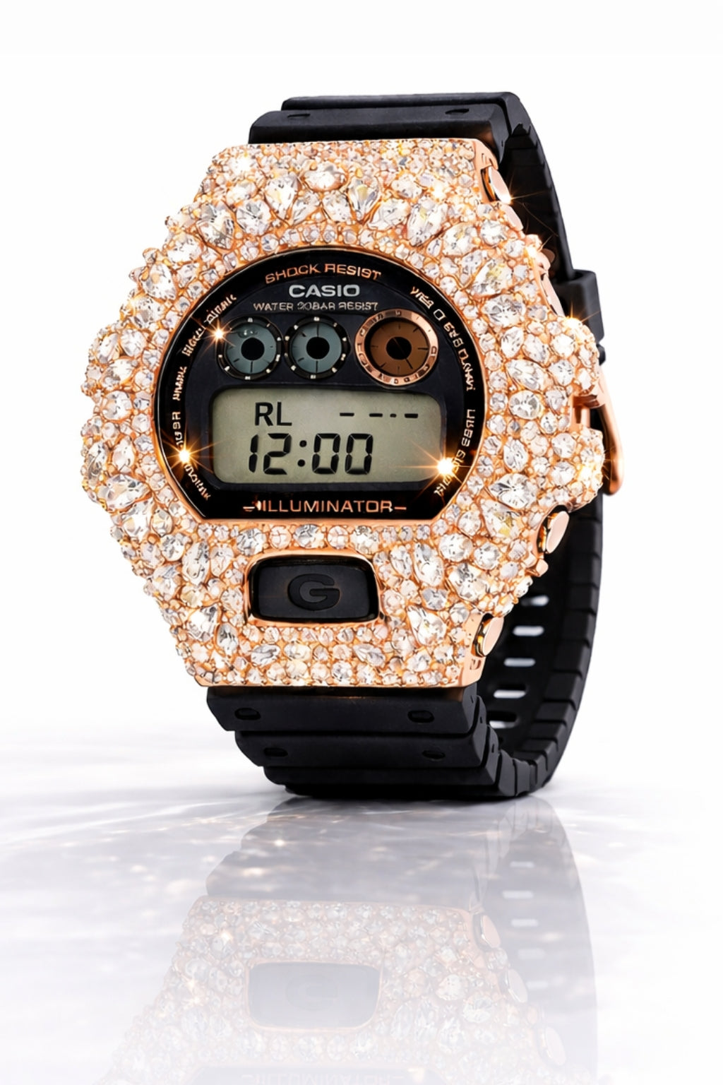 590185 | G-Shock 925 Moissanite Rose Gold Watch