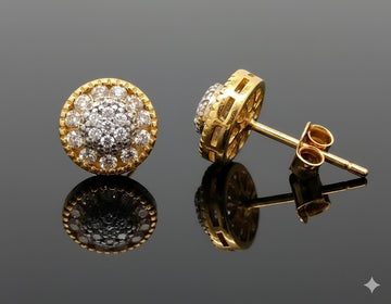 JINX 925 CZ GOLD ICED OUT EARRINGS | 9220942