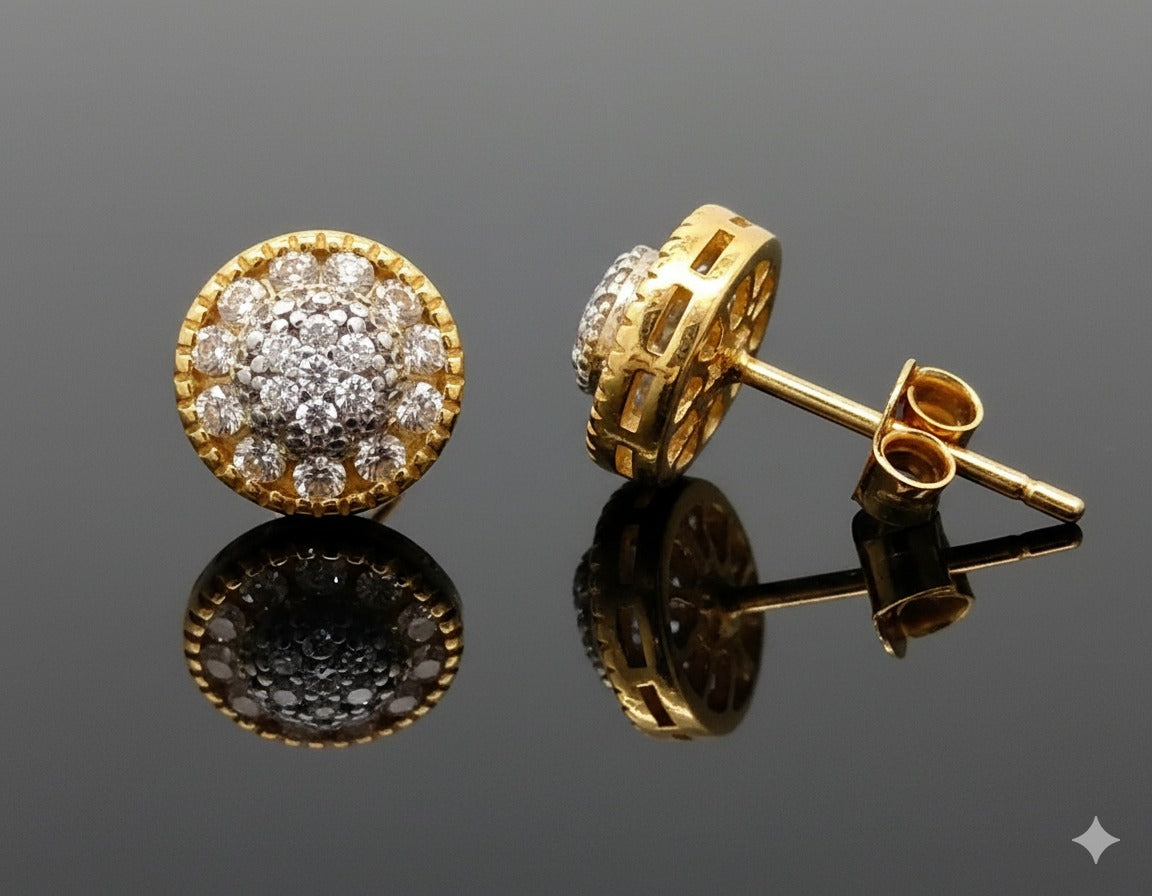 JINX 925 CZ GOLD ICED OUT EARRINGS | 9220942