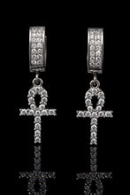 HADRIS RHODIUM STEEL ICED OUT EARRINGS I D97051