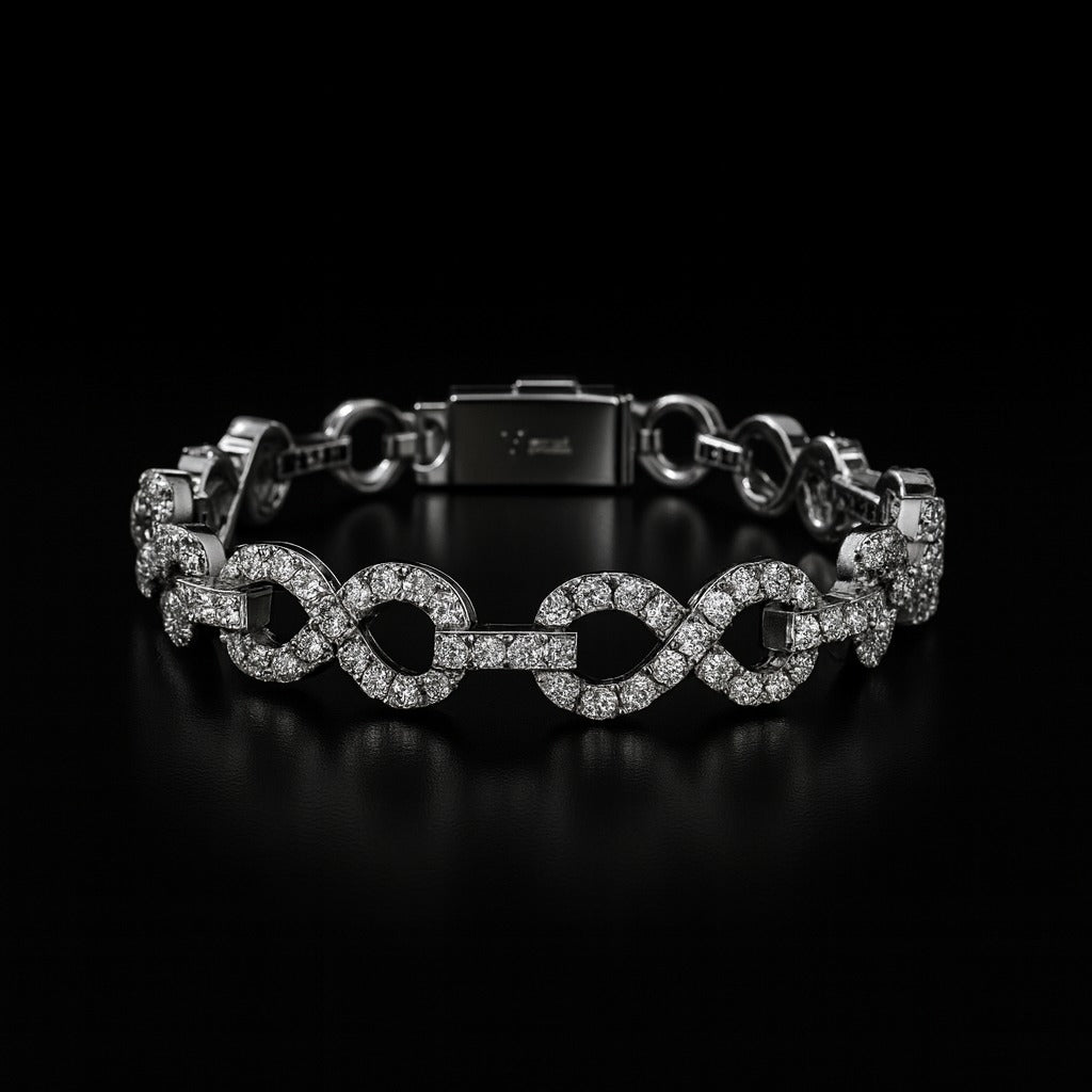 EDRISIAN 1.53 CTW 12MM CZ RHODIUM MOISSANTE ICED OUT BRACELET | 997991