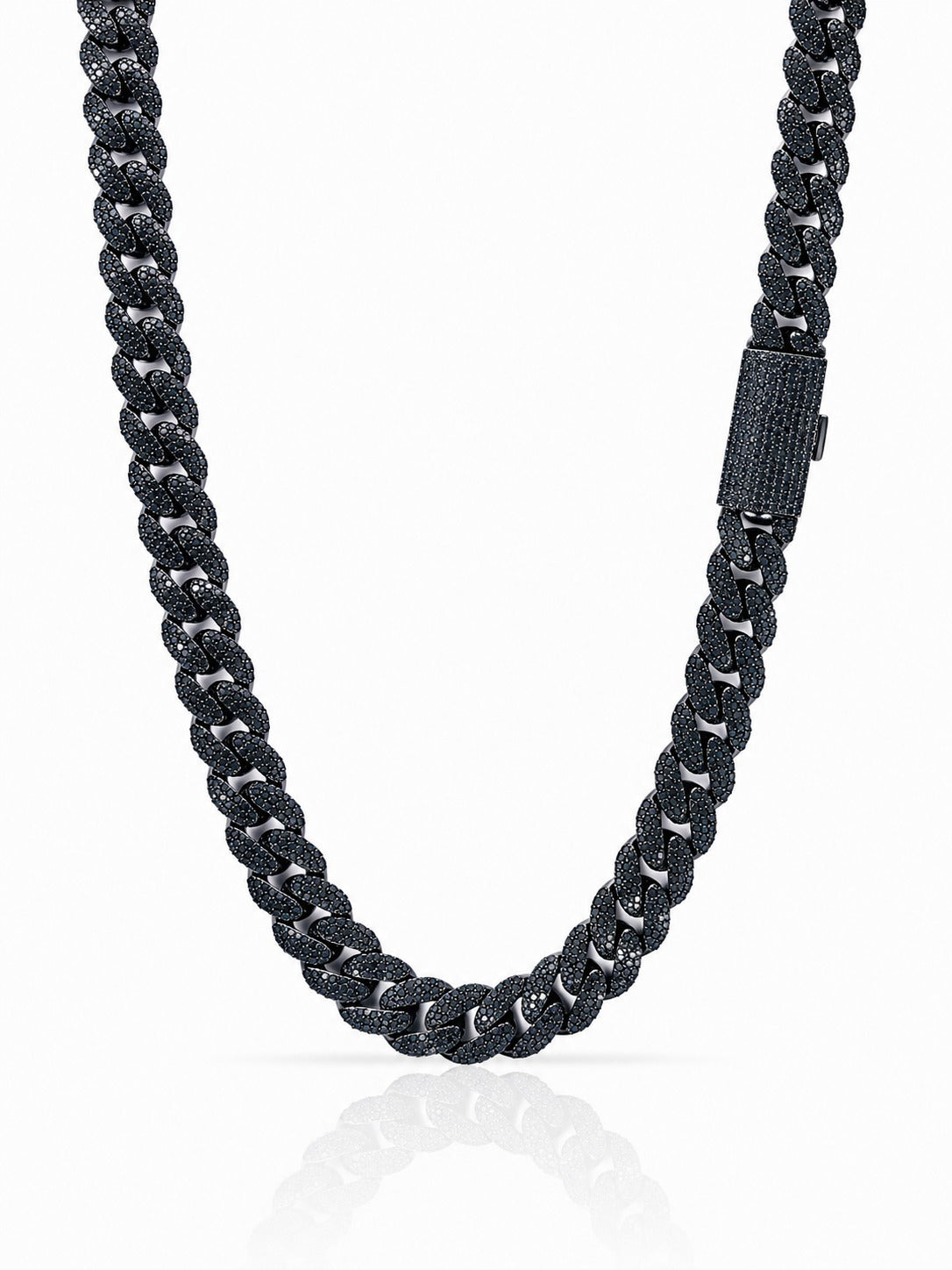 962933 | Brass CZ Black 14mm Stallion Cuban Chain
