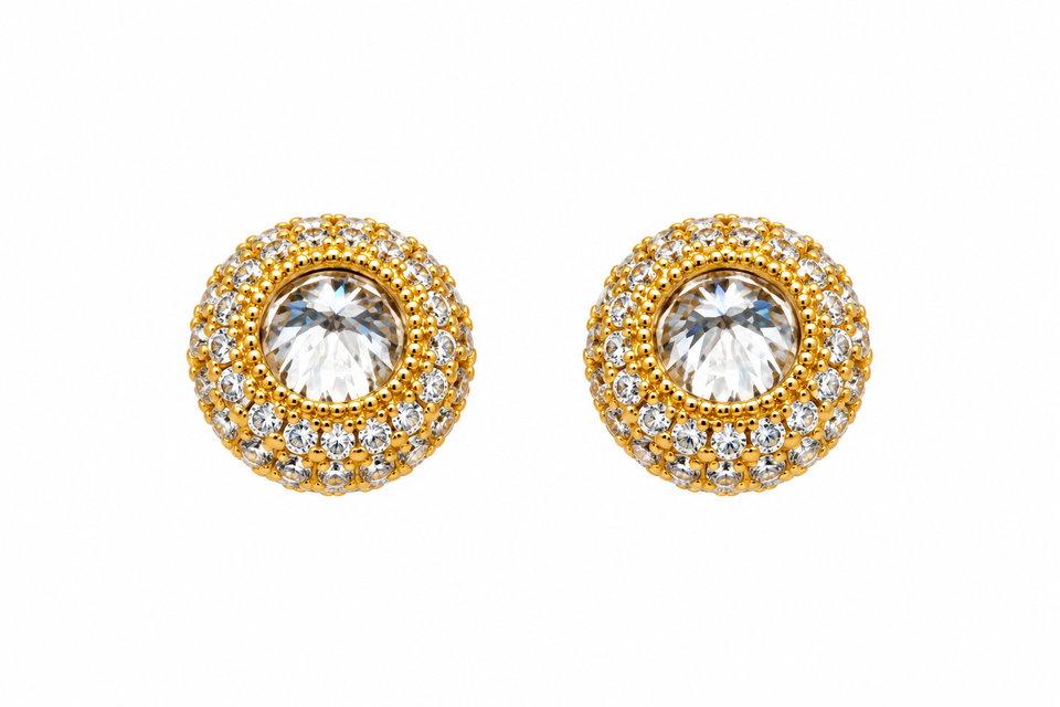 9100312 | 2.00 CTW Brass Moissanite Gold Earring