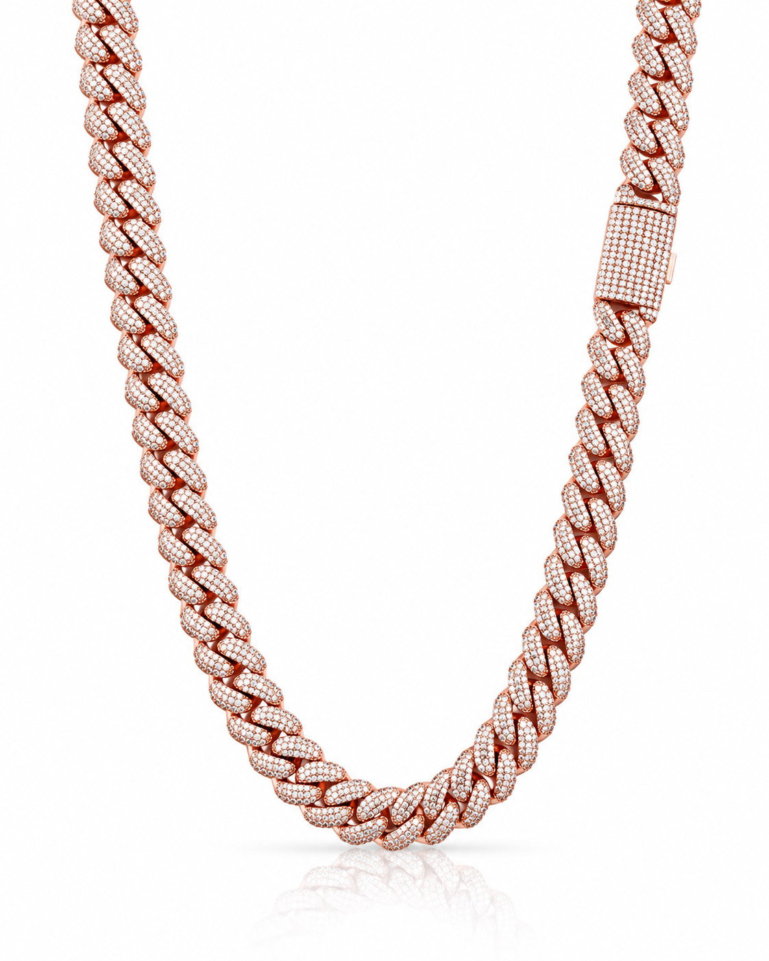 962135 | Brass Rose Gold 12mm 22" Stallion Cuban Chain