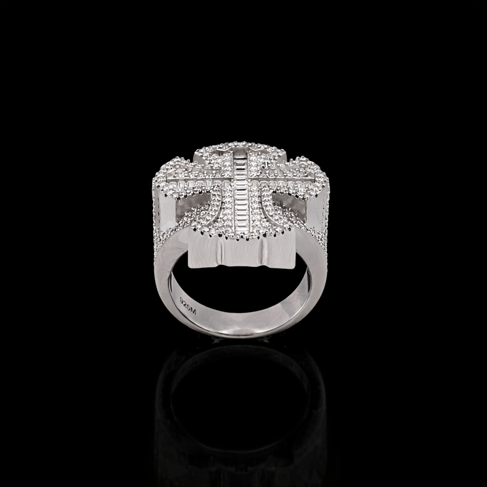 9910231 | 36ctw VVS/D 925 Silver Moissanite Rhodium Ring